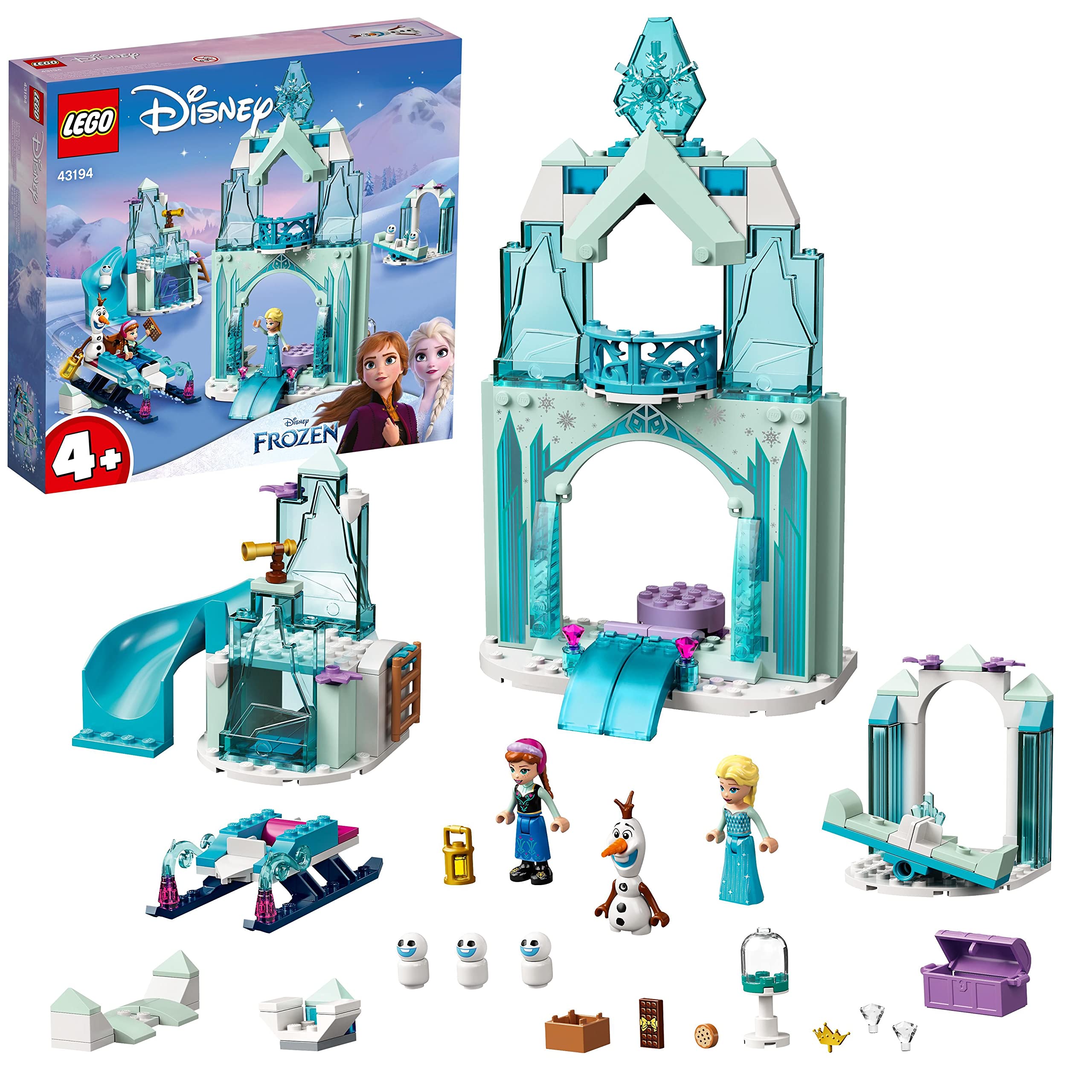 LEGO 43194 Disney Anna and Elsa’s Frozen Wonderland Castle Toy with Princess Mini-Doll Figures, Collectible Gifts for 4 Plus Year Old Kids, Girls and Boys