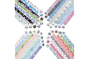 2160 Sheets Origami Stars Papers, Muticolors Star Origami Paper Star Paper Strips, DIY Lucky Star Paper Strips Double Star Or