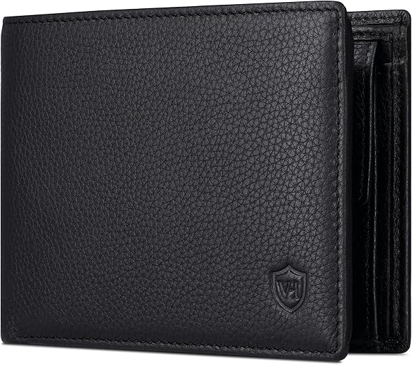 VON HEESEN Leder Geldbörse Herren mit RFID Schutz I Echtleder Geldbeutel für Männer I Münzbörse Portemonnaie Brieftasche Wallet Portmonee (Schwarz)