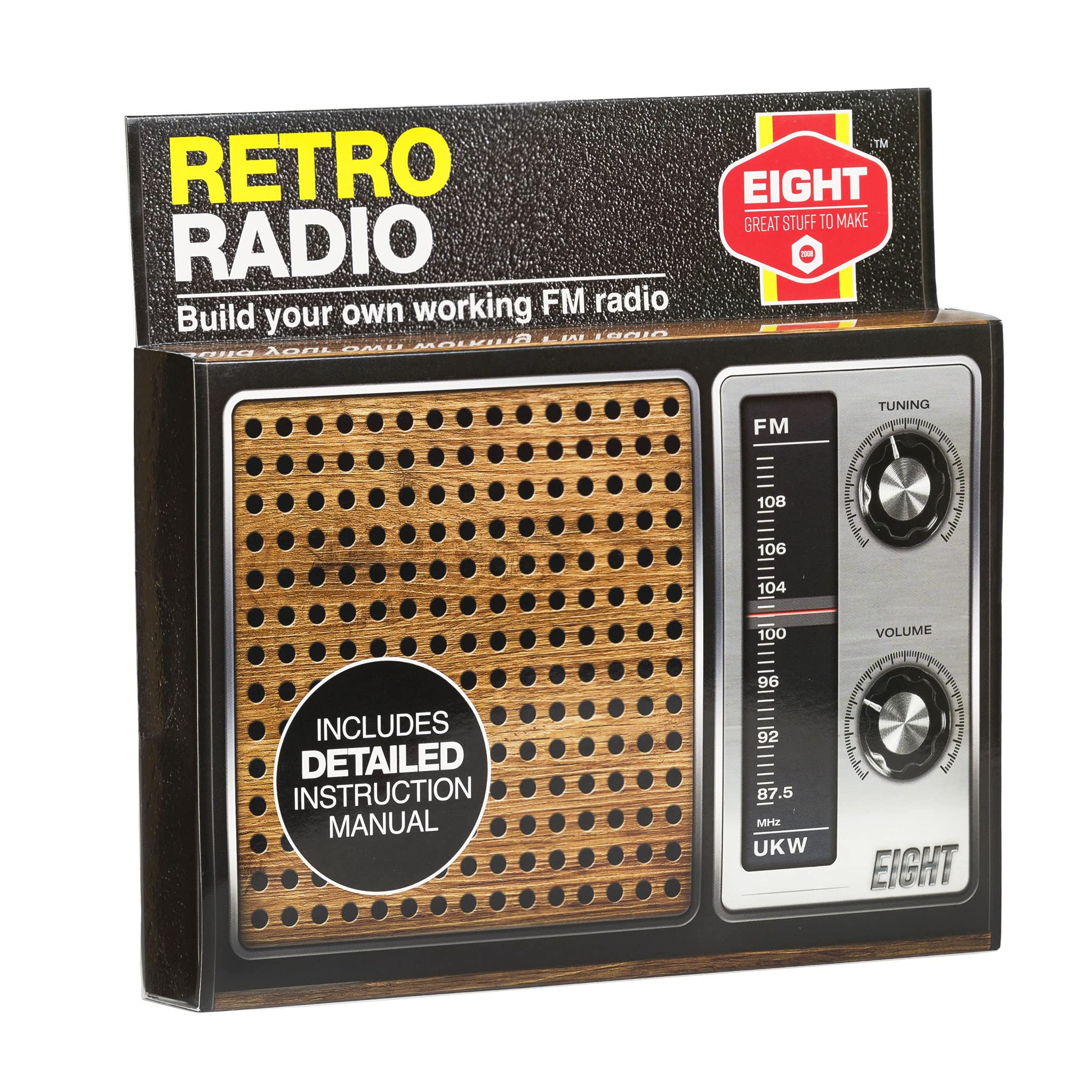 EIGHT Build Your Own Retro Radio Kit, 19 x 3 x 13 centimeters