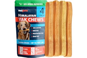 REXIPETS 100% Natural Yak Cheese Himalayan Made Dog Chews All Breeds - Lactose Free Yak Chew for Small, Medium & Large Dogs - Dental Cleaning Dog Chews Aggressive Chewers - Long Lasting Odor & Gluten Free