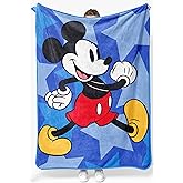 Jay Franco Kids Plush Throw Blanket – Soft & Cozy Fleece Throw for Bedroom & Couch Décor, Official Licensed Product, Blue - Mickey Mouse, 46x60 - Throw Blanket
