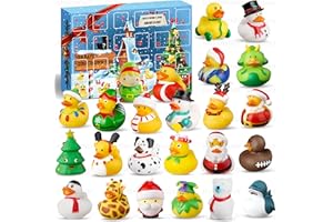 HARDWIND Advent Calendar 2024, Rubber Duck 24 Days of Countdown Christmas, Fun Duckie Bath Toys for Toddlers, Baby Shower Party Favors, Gifts Girls Advent Calendars 2024 Kids 1, 2, 3, 4, 5 Year Old, Xmas Ducks