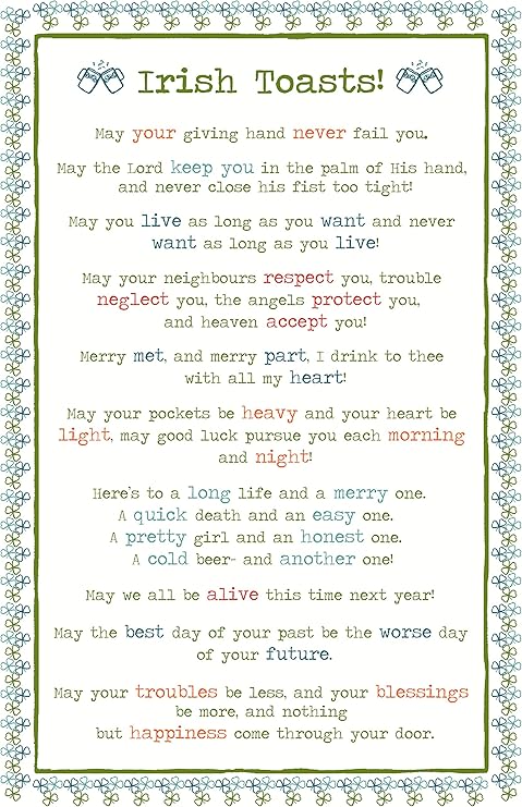 Amazon Com Ulster Weavers Irish Drinking Toasts Cotton Tea Dish Towel Made In Ireland Home Kitchen