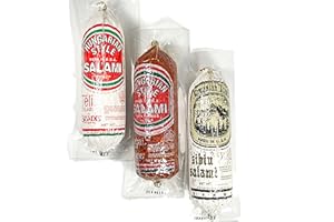 CAVIART SUPREME Sibiu, Csabai, Teli Salami, Hungarian and Romanian, Pork and Paprika Brand Dry Aged Sausages, Pack of 3, Gourmet Gift