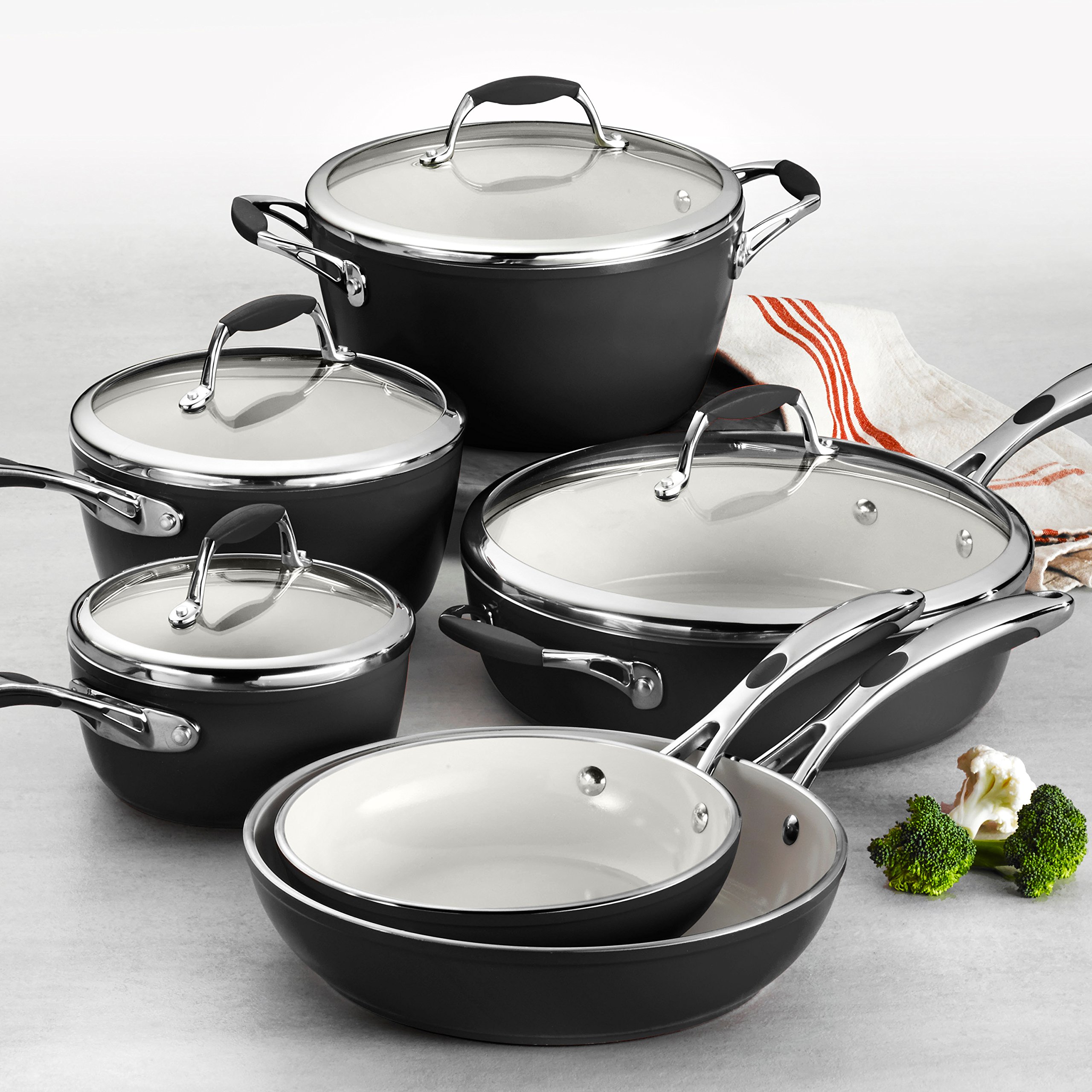 Tramontina 80110/525DS Gourmet Ceramica Deluxe Cookware Set, PFOA PTFE