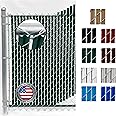 FenceSource Wave Slat (9 Colors) Single Wall Bottom Locking Privacy Slat for 4', 5', 6', 7' and 8' Chain Link Fence (6 ft, Green)