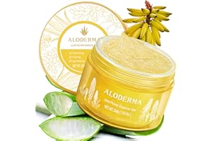 Aloderma Age-Defying 24K Gold Leaf Aloe Flower Essence Gel, Made within 12 Hours of Harvest - Luxurious Aloe Gel with Allantoin & Hyaluronic Acid for a Glowing, Shimmering, Youthful Complexion, 7oz