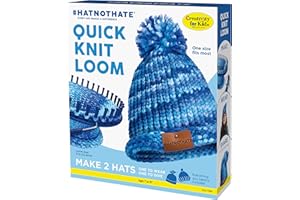 Creativity for Kids Hat Not Hate Quick Knit Loom - Create 2 DIY Knitted Beanie Hats with Lion Brand Yarn
