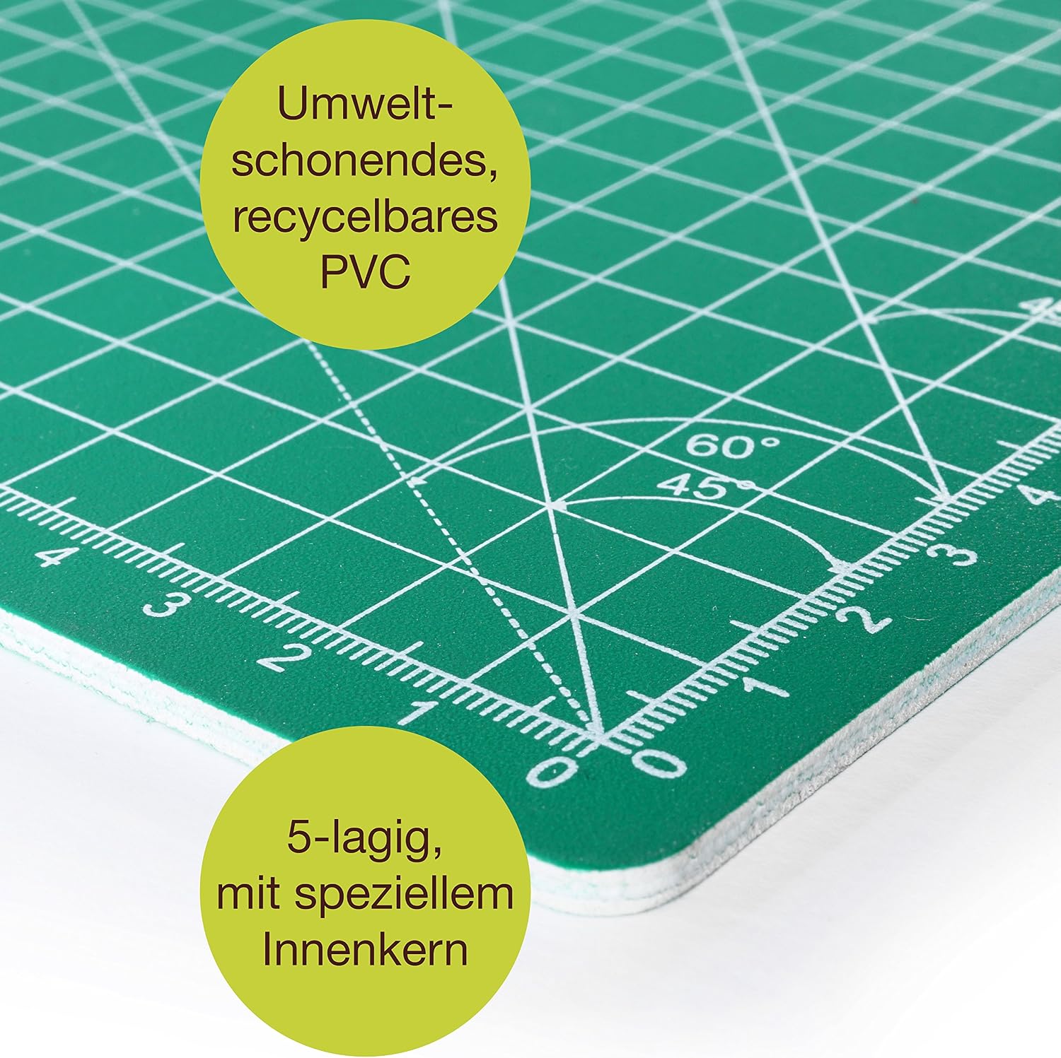 OfficeTree Cutting Mat A1 Self Healing, Green Cutting Board Craft 90 x 60 cm, Double Sided Grid - Image 4