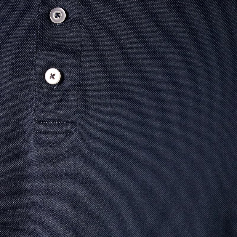 Polo da Golf da Uomo, vestibilità Aderente, ad Asciugatura Rapida, Blu Scuro, Taglia S