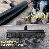 TDBS Rubber Bristle Broom with Long Collapsible Handle Indoor Floor Car Carpet view 2