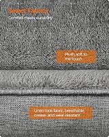 Feandrea Dog Bed Linen-Look Small with Raised Edges 60x50x21 cm Light Grey view 5