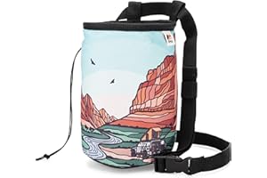 Oso Supply Co - Climbing Chalk Bag for Adults and Kids, Drawstring Closure, Adjustable Waist Belt, Indoor/Outdoor Training, Rock Climbing, Bouldering, Weightlifting