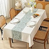 UWWGKK Linen Tablecloths for Rectangle Tables,6 FT Table Cloth Advanced Waterproofing Technology for Dinningroom,Farmhouse