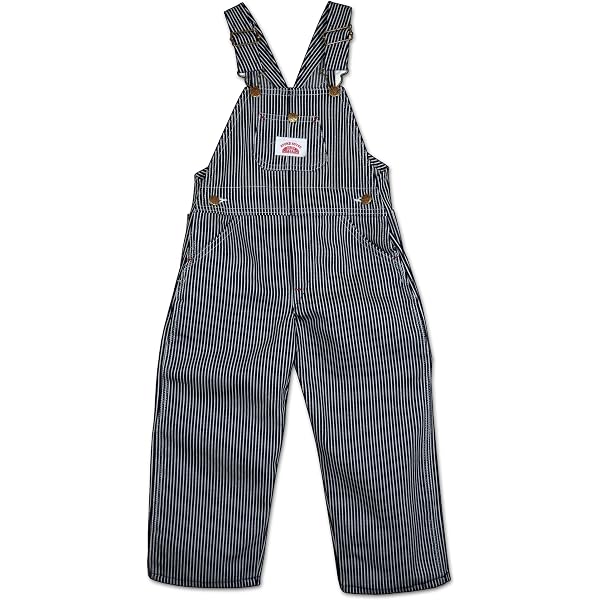 Round House Kids' Striped Overalls - 100% Cotton Classic Bib Overalls
