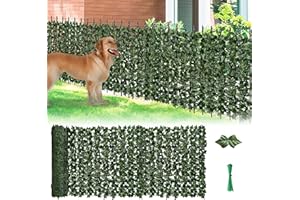 SUMORISE 120x60 inch Artificial Ivy Privacy Fence Wall Screen, Artificial Hedges Fence and Faux Ivy Vine Leaf Decoration for Outdoor Indoor Garden Fence Backyard (Sweet Potato Leaves)