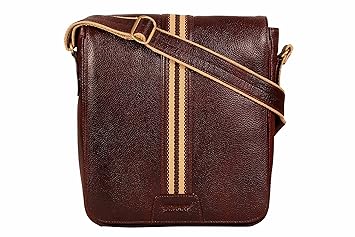 SCHARF Lukas Marvin-Flip and Flap Genuine Leather Crossbody Sling Messenger Bag