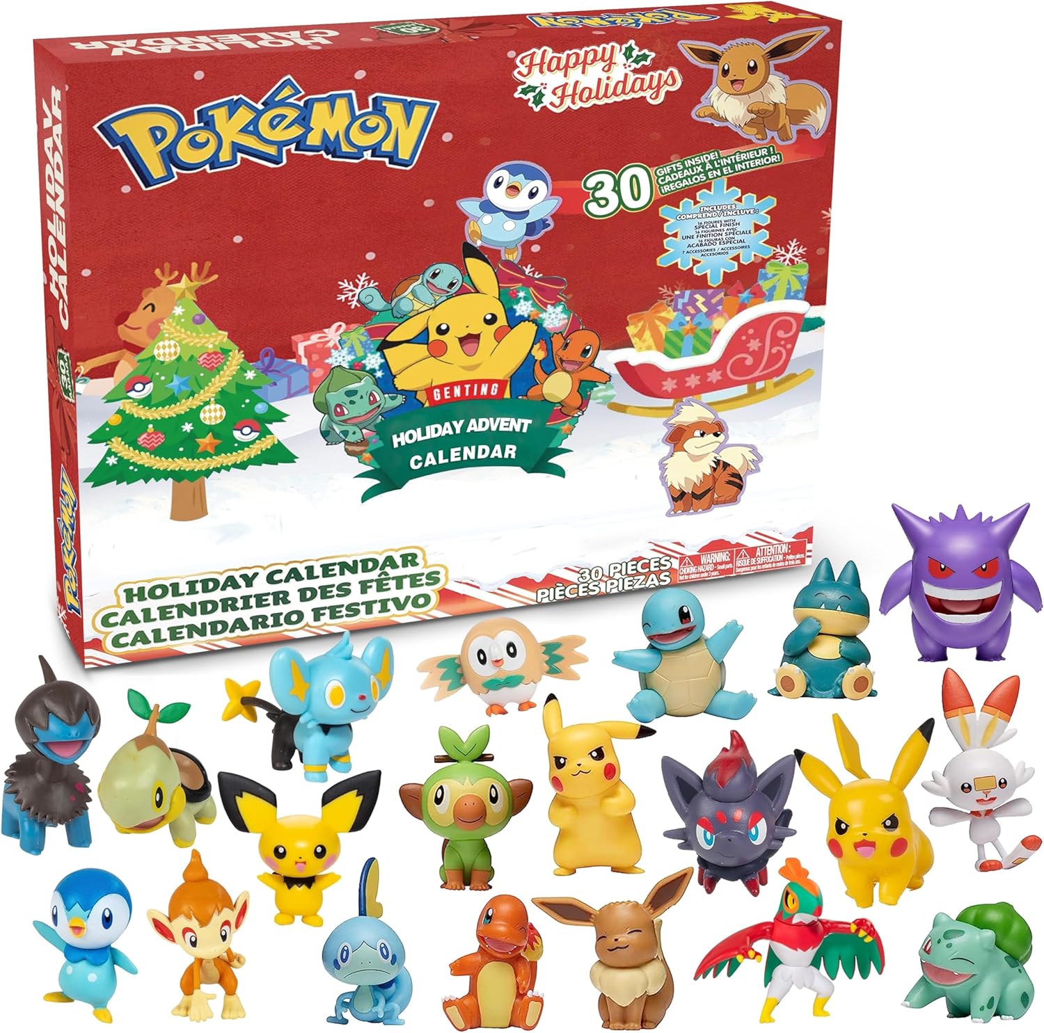 Advent Calendars - Kids Holiday Advent Calendar 2023, 30 Surprise Holiday Gifts with Toys, Countdown to Christmas and New Year, Christmas Gifts for Kids, Kids Toys for 3 4 5 6 7 8 Year Old Boys Girls