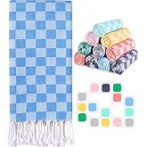 Antfuny 2-Pack Turkish Beach Towels - Quick Dry, Sand Free, Extra Large Striped Towels With Travel Bag (Blue Fish Dolphins) - View #7