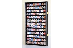 SFDISPLAY.COM,LLC. Large Casino Coin Chips Display Case Cabinet Holder 98% UV Locks Holds 117 Coins, Black