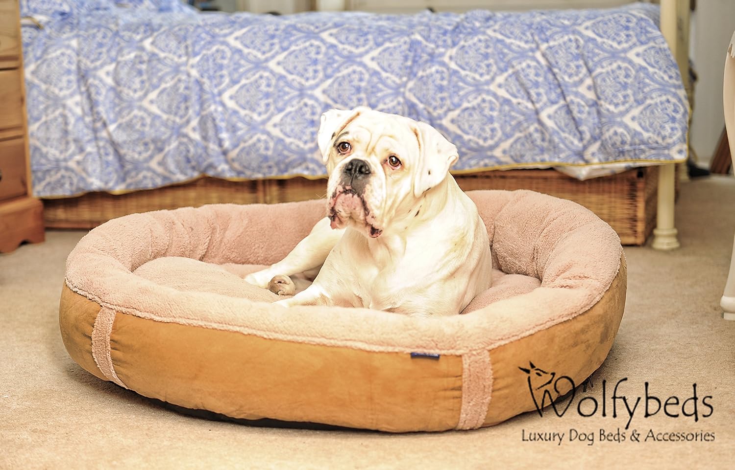 Wolfybeds Luxury Wraparound Fleece Dog Bed Size Large Amazon.co.uk