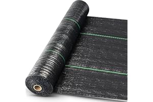 Bloomarea 3ft x 300ft Weed Barrier Landscape Fabric Heavy Duty Weed Block Fabric Durable Ground Cover Weed Cloth (3.2oz)