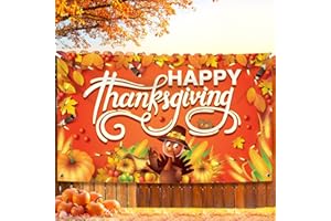 KatchOn, Happy Thanksgiving Banner - XtraLarge, 72x44 Inch | Happy Thanks giving Backdrop for Thanksgiving Decorations, Indoor, Harvest, Turkey, Wall Banner | Fall Decorations