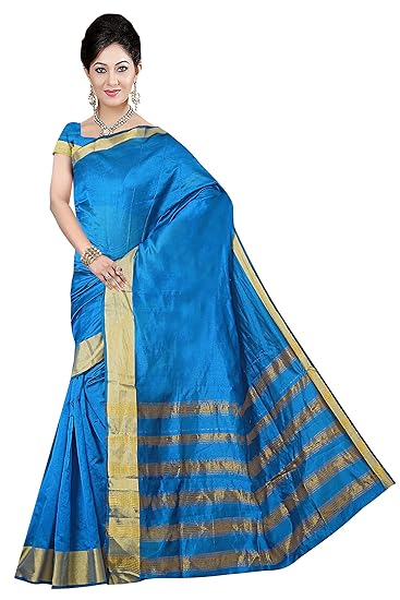 Winza Designer Womens Cotton Saree with Blouse (TD-5001)