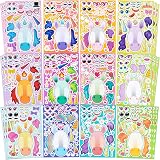 JOYIN 36 Pcs Make-a-face Sticker Sheets Unicorns Kids Party Decor