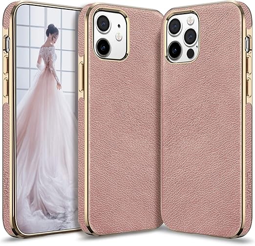 Amazon Com Lohasic For Iphone 12 Pro Case Women For Iphone 12 Phone Cover Girl Pu Leather Elegant Classy Girly Protective Shockproof Non Slip Anti Scratch Soft Grip One Piece Bumper 12pro 6 1 Inch Rose
