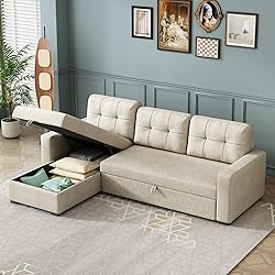 YOPTO L-Shape Reversible Sectional Sleeper Sofa Bed