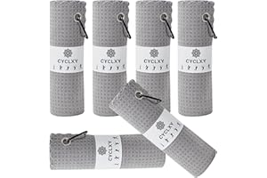 CYCLXY 6 Pcs Golf Bag Towels,16" X 16",Microfiber Waffle Pattern for Golf Bags Towel for Men Women,Fishing Essentials Gifts with Carabiner Clip,Dish Cloth,Kitchen Clean Towels