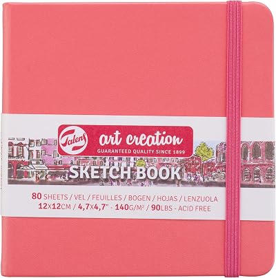 Talens Art Creation Sketchbook Coral Red 12x12 cm 140 g 80 Sheets