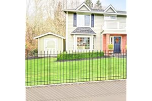 FOREHOGAR Metal Garden Fence 36 in H x 10 ft L,Border Fence Panels Animal Barrier for Dogs, No Dig Garden Fencing for Yard Patio Flower Bed Lawn Outdoor,5 Panels + 6 Stakes Black