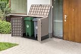 Duramax StoreAway 850L Plastic Garden Shed Outdoor Wheelie Bin Store Taupe view 8