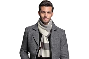 RIONA Men's Winter Cashmere Feel Australian Wool Soft Warm Knitted Scarf
