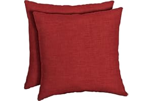 ARDEN SELECTIONS Arden Outdoor Toss Pillow, 2 Pack, 16 x 16, Rain-Proof, Fade Resistant Ruby Red Leala