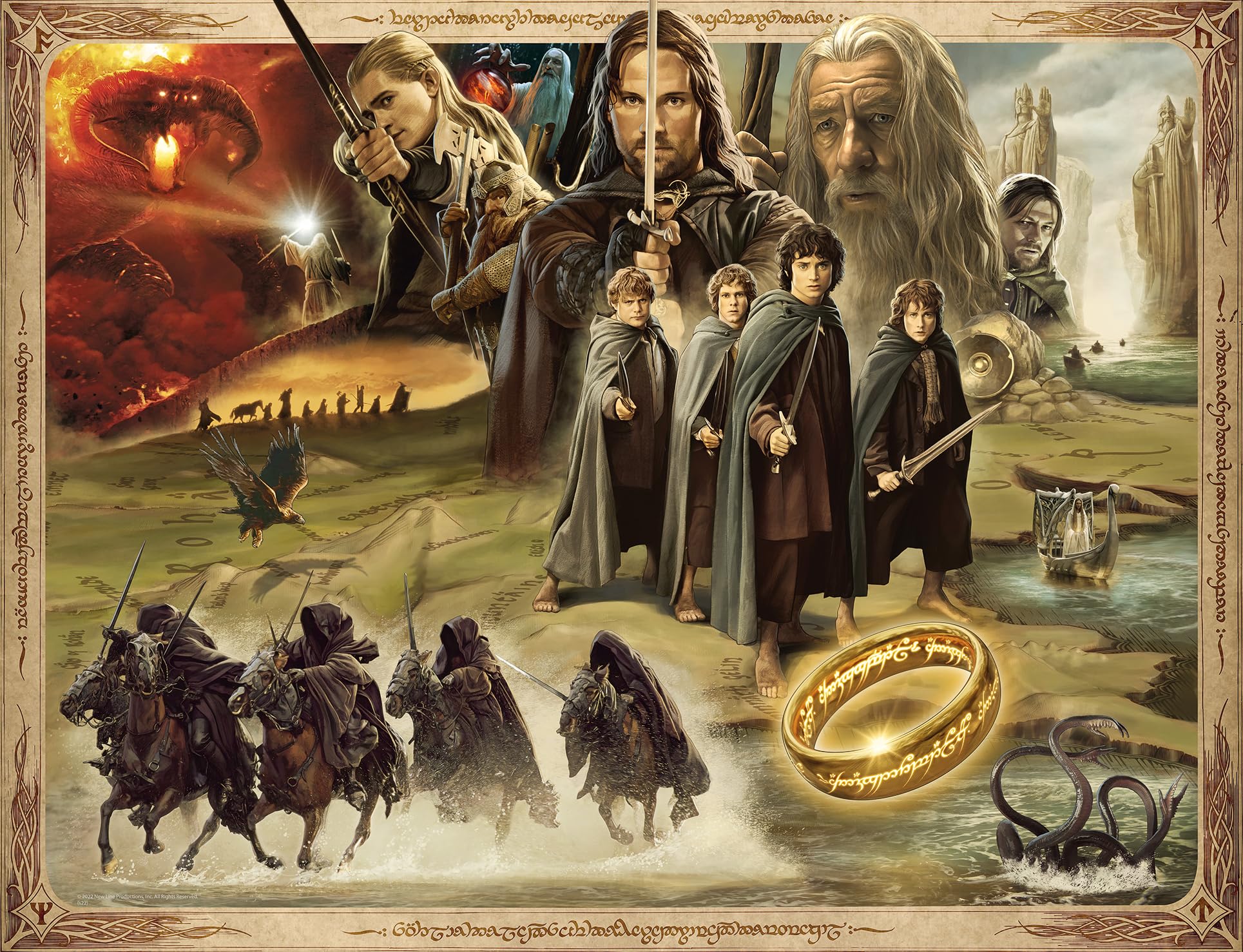 Ravensburger Lord of the Rings The Fellowship of the Ring 2000 Piece Jigsaw Puzzles for Adults and Kids Age 12 Years Up