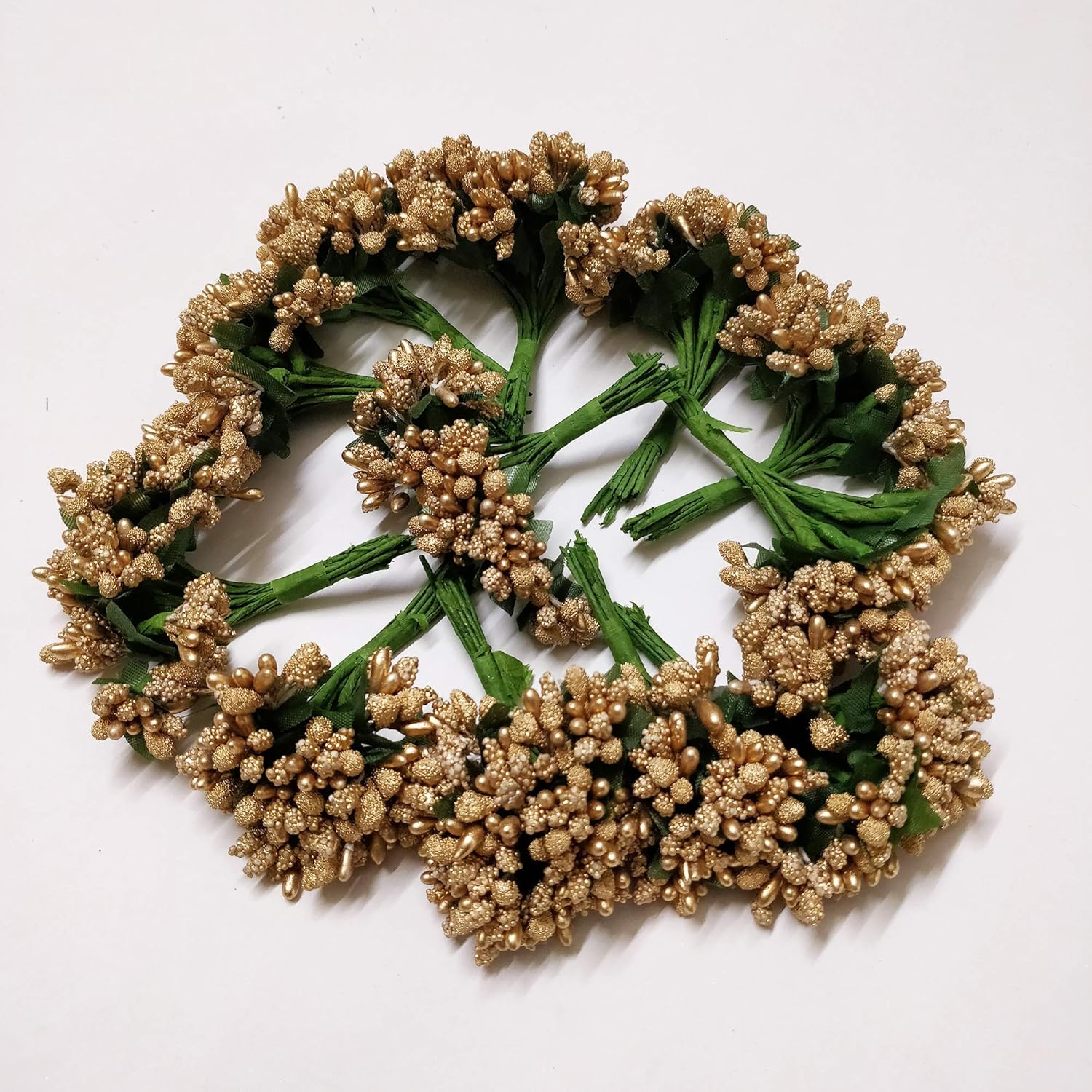 Buy Excellentcrafts Artificial Pollen Flowers (Golden, 72, 6 Bunch Of