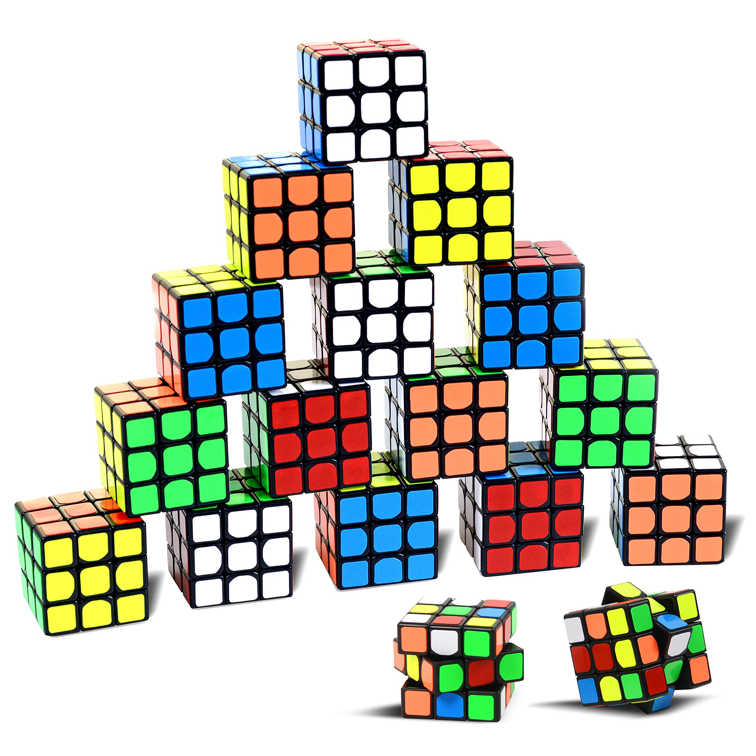 18 Pack Mini Cubes Set Party Favors Cube Puzzle,Nunki Toy 1.18 Inch Puzzle Magic Cube Toy Eco-friendly Safe Material with Vivid Colors,Perfect as Party Bag Fillers for Kids