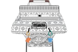 GXFCYMXBD Shopping Cart Cover for Baby,2-in-1 High Chair Cover Soft,Portable, and Machine Washable,Comfortable Cotton Seat Pad with Safety Harness and Portable Cloth Bag,Fits All Supermarkets and Restaurants