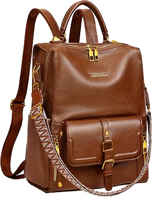 Sac a Dos Femme, Sacs à Main Portés Dos Femme Antivol Léger Backpack Loisirs Casual en Cuir Vegan pour Voyage L'école Travail Université Collège Shopping