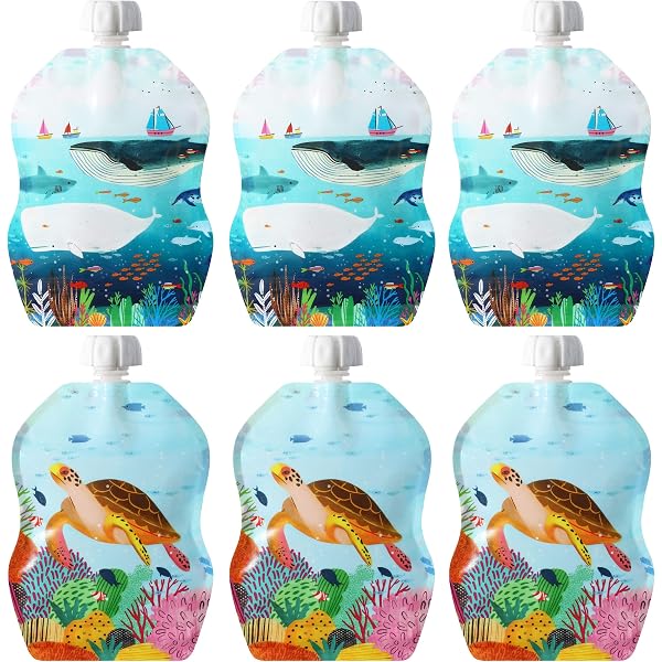 Pochettes Alimentaires Réutilisables SQUOOSHI 5 Oz - Lot De 10 - Pour Purées, Compotes, Smoothies - Sans BPA, Lavable