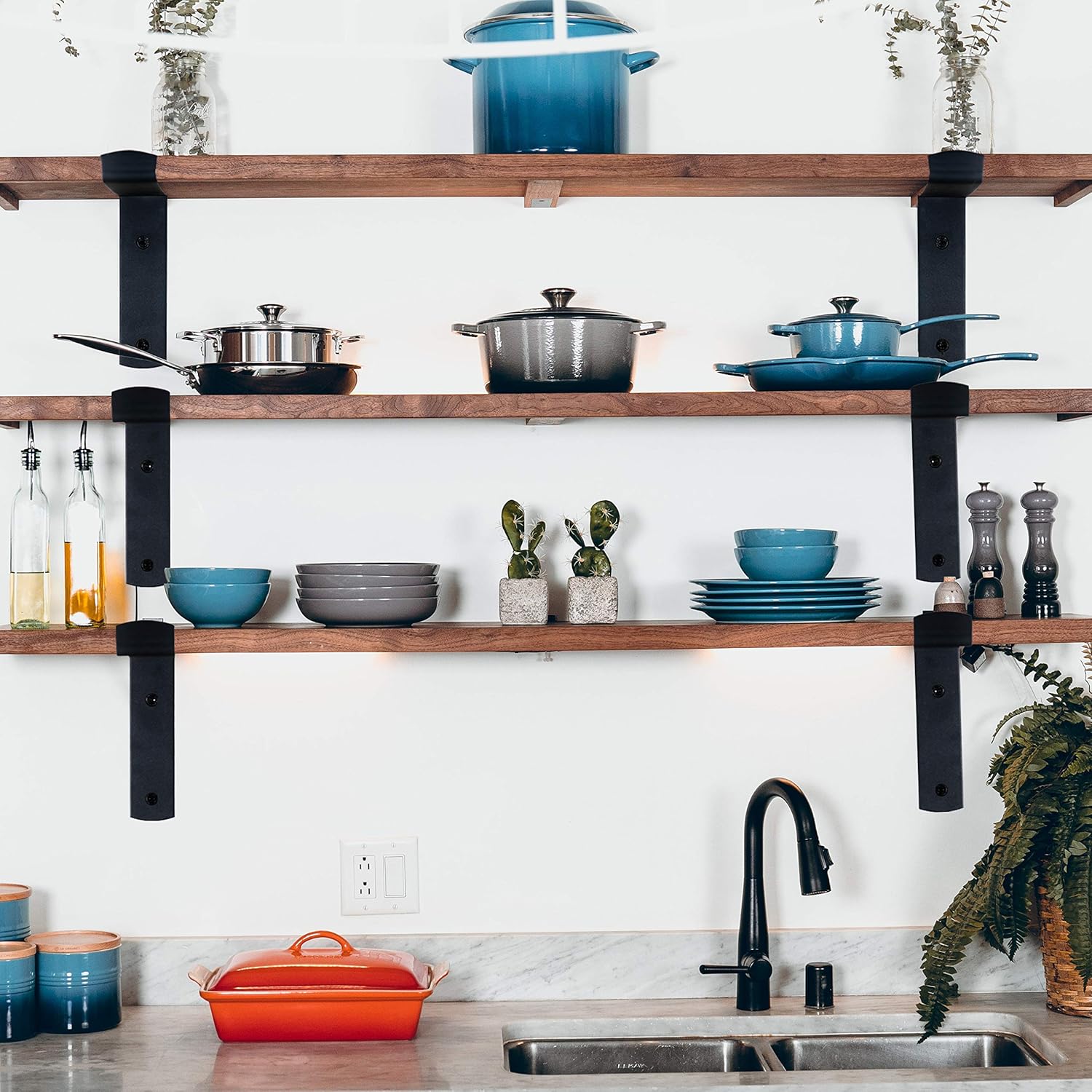 Farmhouse Shelf Bracket Shelving Brackets - 12 Inch Shelf Brackets with Mounting Hardware - Heavy Duty Shelf Brackets 12 Inch Bracket - Ideal Decorative Rustic Brackets for Your Kitchen: Home Improvement