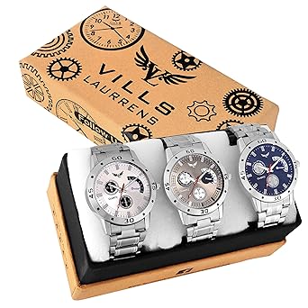 Vills Laurrens VL-1150+1113+1189 Attractive Combo of 3 Multi-Color Analogue Watches for Men and Boys
