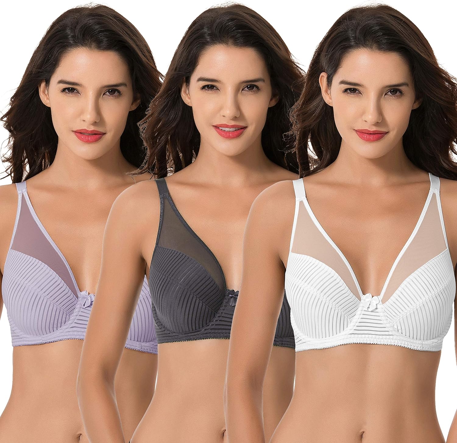 Curve Muse Women's Plus Size Minimizer Unlined Underwire Full Coverage Bra at  Women’s Clothing store