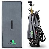 Wedge Guys Large Golf Tour Towel (40" x 17") Microfiber with Hole | Soft & Tough Waffle Caddy Towel for Golf Bag & Clubs, Grey Color Accessories for Men