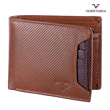 VENER FABICA Mens Leather RFID Blocking Wallet (Tan)