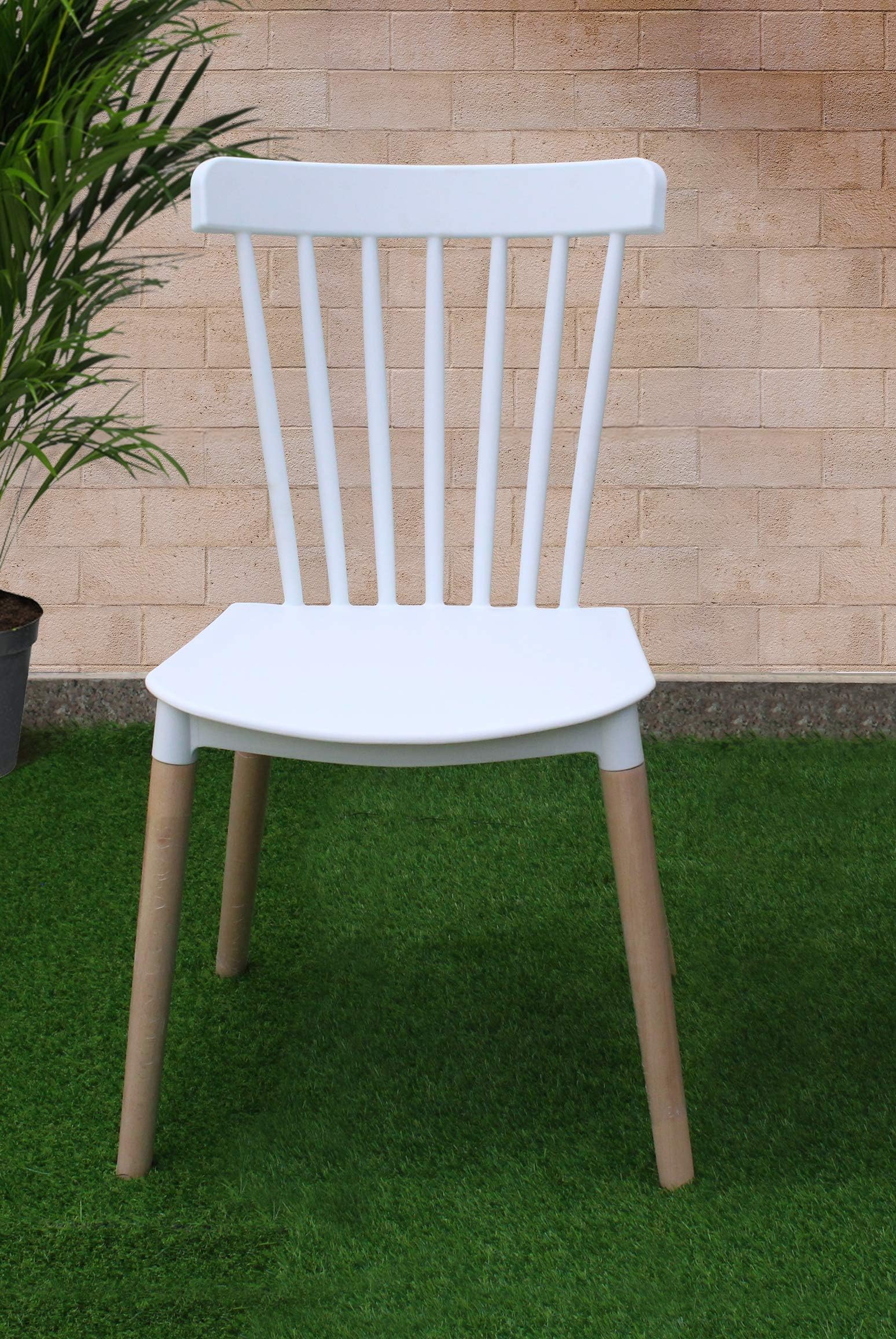 TIED RIBBONS Designer DSW Chair for Balcony Garden Patio Outdoor Café Home Side Chair Office Accent Chair (White)
